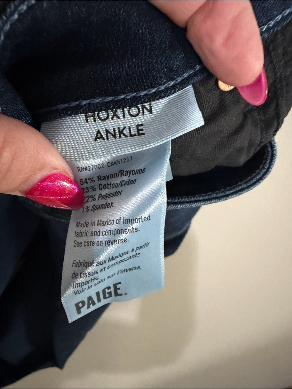PAIGE Dark Indigo Hoxton Ankle High-Rise Skinny Jeans - Picture 4 of 6
